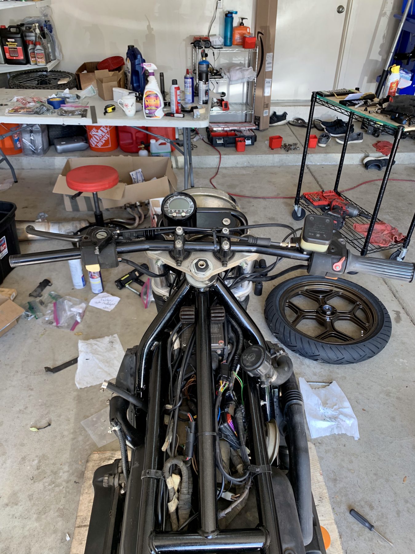 New bars and mini gauge on the triple